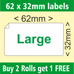 62 x 32mm our larger size labels
